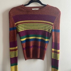 Knit shiny sweater